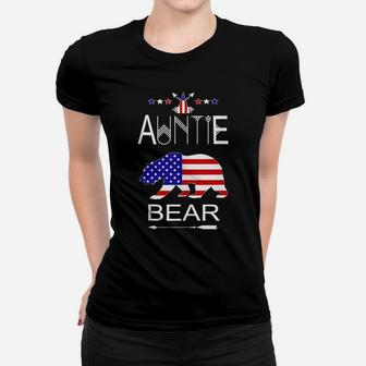Auntie Bear Patriotic 4Th Of July Matching Family Gift Women T-shirt | Crazezy