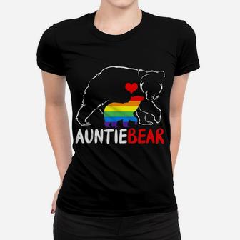 Auntie Bear Proud Aunt Rainbow Flag Lgbt Pride Mother's Day Women T-shirt | Crazezy