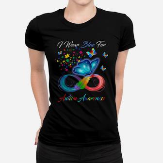 Autism Awareness - I Wear Blue For Autism Awareness Gifts Women T-shirt | Crazezy