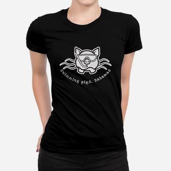 Bahamas Swimming Pig With Face Covering And Snorkel Women T-shirt | Crazezy AU
