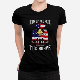 Bald Eagle American Flag Military Veterans Patriotic Brave Sweatshirt Women T-shirt | Crazezy DE