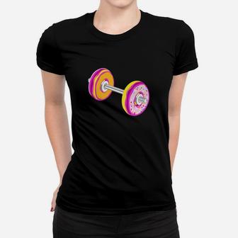 Barbell Donuts Funny Workout Gym Shirt Women T-shirt | Crazezy