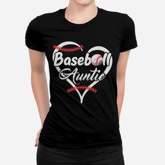 Baseball Aunt Heart Proud Baseball Auntie Women T-shirt | Crazezy UK