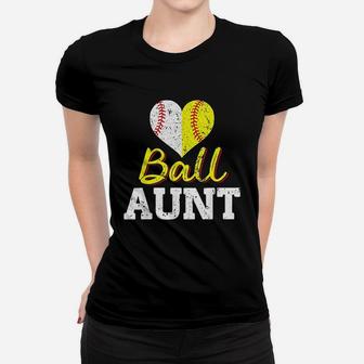 Baseball Softball Ball Heart Aunt Mothers Day Gifts Women T-shirt | Crazezy