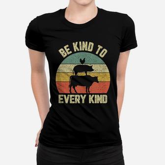 Be Kind To Every Kind Shirt Vegetarian Retro Herbivore Vegan Women T-shirt | Crazezy