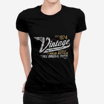 Birthday Gift Vintage 1974 Aged To Perfection Racing Women T-shirt | Crazezy DE