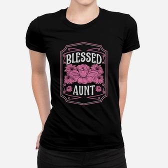 Blessed Aunt Cute Floral Women Mothers Day Gifts Women T-shirt | Crazezy