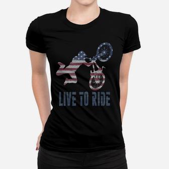 Bmx Bike Motocross Rider Live To Ride American Flag Men Boys Sweatshirt Women T-shirt | Crazezy AU