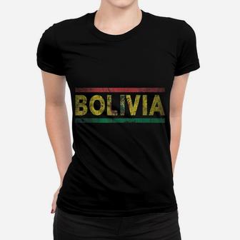 Bolivia Retro Flag Bolivian Distressed Graphic Women T-shirt | Crazezy