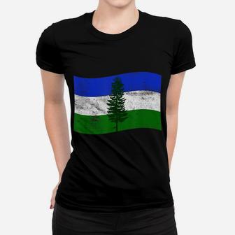 Cascadia Flag Doug Fir Pacific Northwest Pnw Canada Forest Women T-shirt | Crazezy