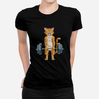 Cat Deadlift Powerlifting Gym Lifting Weights Women T-shirt | Crazezy