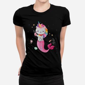 Cat Mermaid Unicorn Girl Women T-shirt | Crazezy