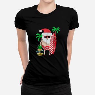 Christmas In July Party Costume Clothing Santa Surfing Women T-shirt | Crazezy DE