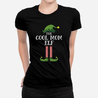 Cool Mom Elf Matching Family Group Christmas Party Pajama Women T-shirt | Crazezy