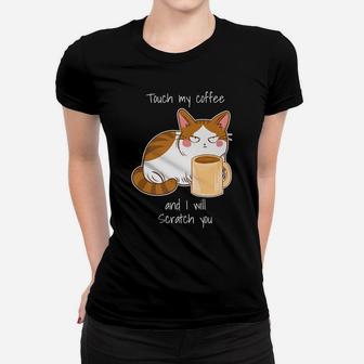 Cute Angry Cat Coffee Monday Caffeine Women T-shirt | Crazezy UK