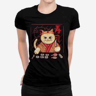 Cute Sushi Chef Cat Women T-shirt | Crazezy