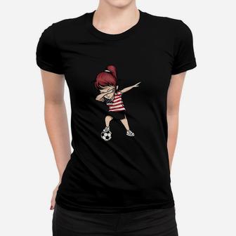 Dabbing Soccer Girl United States Jersey Usa Football Women T-shirt | Crazezy
