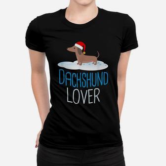 Dachshund Lover Christmas Holidays Weiner Dog Tee Women T-shirt | Crazezy