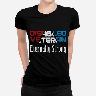 Disabled Veteran Red White Blue Patriotic Tee Women T-shirt | Crazezy UK