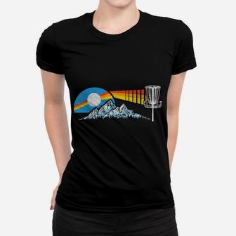 Disc Golf Distressed Mountains & Sun 80S Style Vintage Women T-shirt | Crazezy