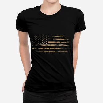 Distressed American Flag Hoodie Vintage USA Flags Patriotic Women T-shirt | Crazezy