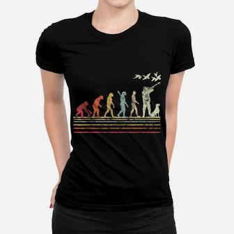 Duck Hunting Evolution Retro Style Gift For Duck Hunters Women T-shirt | Crazezy