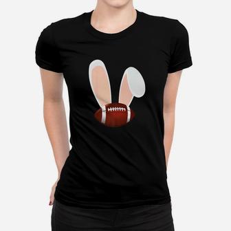 Easter Rabbit Bunny Ears Football Sports Holiday Cartoon Premium Women T-shirt | Crazezy