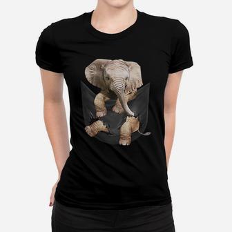 Elephant In Pocket Shirt Cute Elephant Lover Gift Women T-shirt | Crazezy