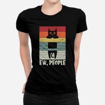 Ew People - Vintage Black Cat Women T-shirt | Crazezy