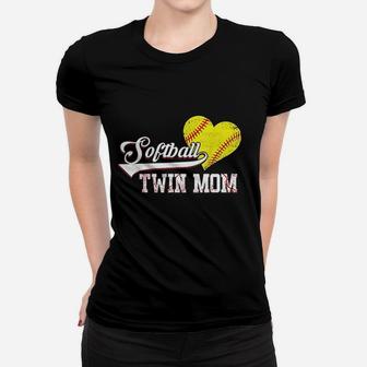 Family Softball Player Gifts Softball Twin Mom Women T-shirt | Crazezy