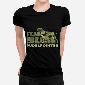 Fear The Beard - Camo Pudelpointer Hunting Dog Women T-shirt | Crazezy