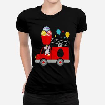 Fire Truck Easter Egg Cute Bunny Firefighter Toddler Kids Women T-shirt | Crazezy AU