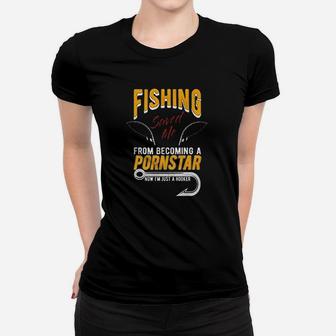 Fishing Saved Me I Am A Hooker Funny Gift Women T-shirt | Crazezy