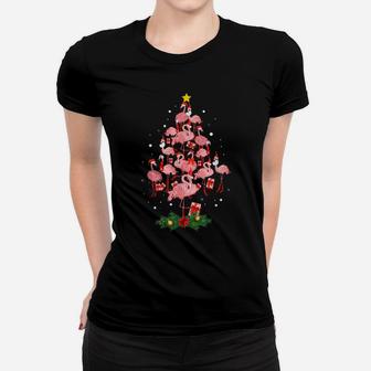 Flamingo Christmas Tree Ornament Decor Funny Gift For Girls Women T-shirt | Crazezy