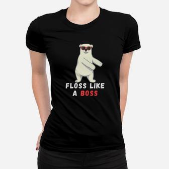 Floss Like A Boss Dancing Polar Bear Funny Dance Women T-shirt | Crazezy UK