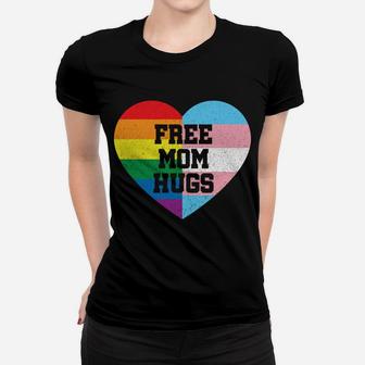 Free Mom Hugs Shirt Gay Pride Gift Transgender Rainbow Flag Sweatshirt Women T-shirt | Crazezy DE
