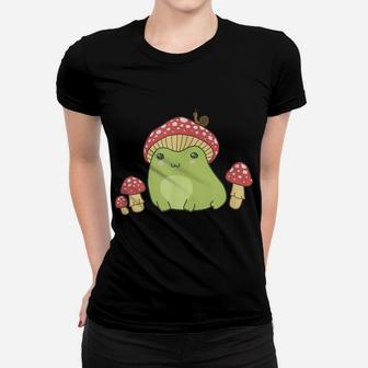 Frog With Mushroom Hat & Snail - Cottagecore Aesthetic Women T-shirt | Crazezy