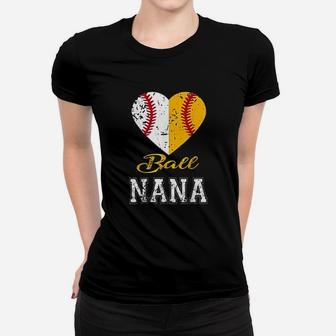 Funny Baseball Nana Ball Nana Softball Gifts Women T-shirt | Crazezy CA