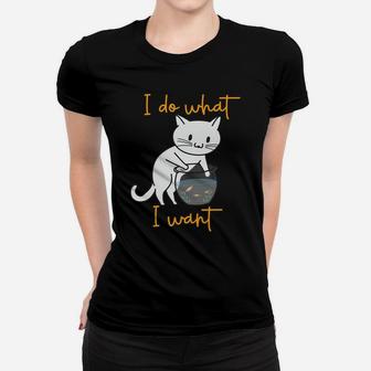 Funny Cat I Do What I Want Cat Sweatshirt Women T-shirt | Crazezy UK