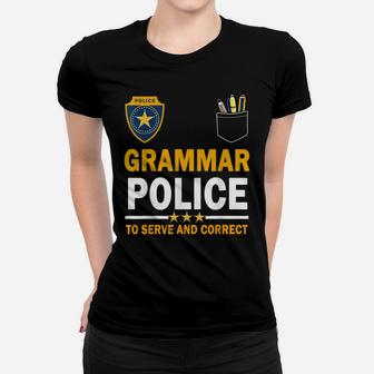Funny English Teacher Grammar Police Woman Man Women T-shirt | Crazezy