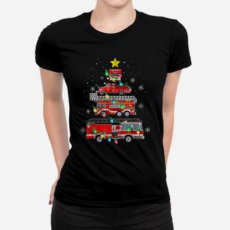 Funny Firefighter Fire Truck Christmas Tree Xmas Gifts Women T-shirt | Crazezy DE