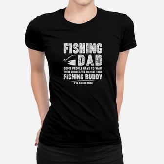Funny Fishing Dad Shirt Father Kid Matching Fathers Day Gift Premium Women T-shirt | Crazezy