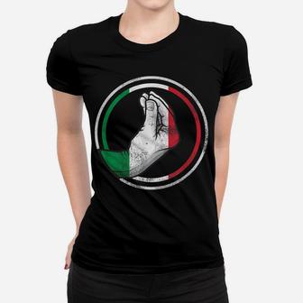 Funny Italy Hand Gesture Italian Flag Women T-shirt | Crazezy DE