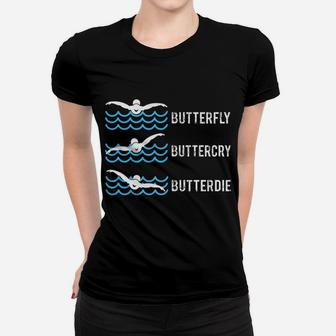Funny Love Swimming Butterfly Lovers Gif Women T-shirt | Crazezy