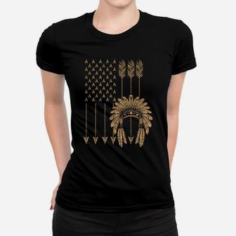 Funny Native American Flag Gift Cool Usa Tribe Patriotic Women T-shirt | Crazezy UK