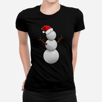 Funny Xmas Christmas Holiday Santa Snowman Ball Gifts Golf Sweatshirt Women T-shirt | Crazezy