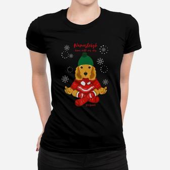 Funny Yoga Christmas Dog Cocker Spaniel Lover Women T-shirt | Crazezy