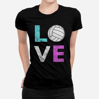 Girls Love Volleyball Best Fun Birthday Gift Tshirt Women T-shirt | Crazezy
