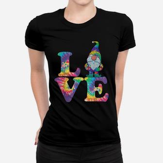 Gnome Love Hippie Gnomes Tie Dye Retro Style Vintage Peace Women T-shirt | Crazezy