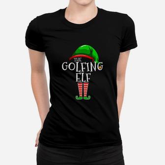 Golfing Elf Family Matching Group Christmas Golf Dad Women T-shirt | Crazezy
